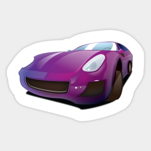 Fast Purple Sports car Sticker